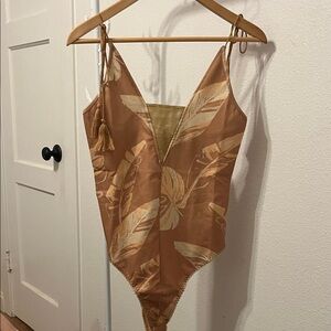 Tropical Leaf Print Kids Bodysuit